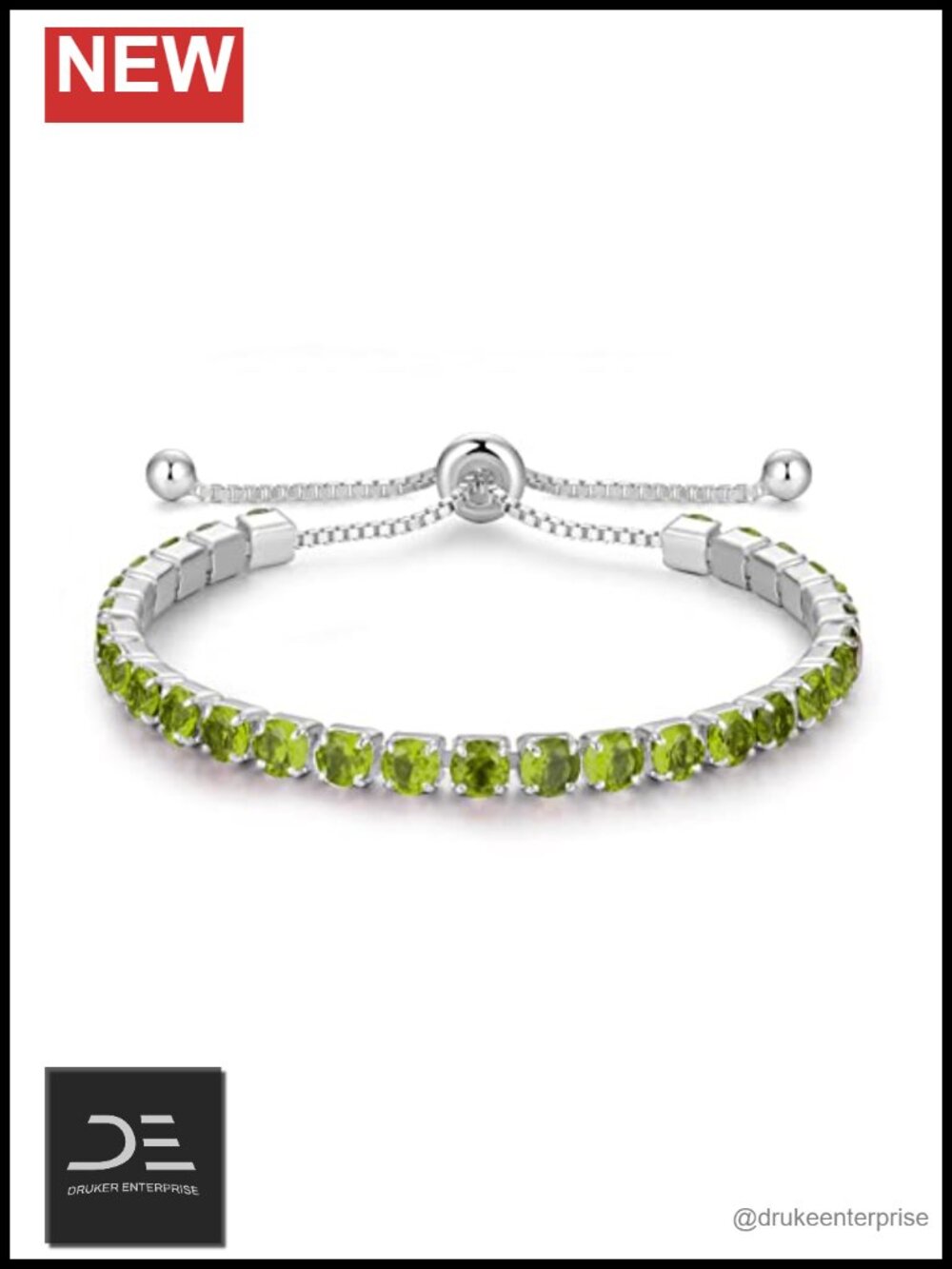Sterling Silver Cubic Zirconia Tennis Bolo Bracelet for Women